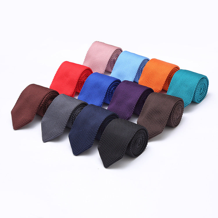 Men’s 7cm Black Solid Tie – Business & Casual Polyester