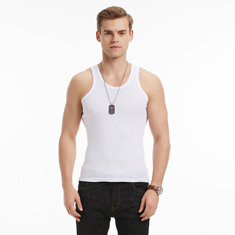 Yalu 100% Cotton Men’s Sleeveless Fitness Vest White Undershirt