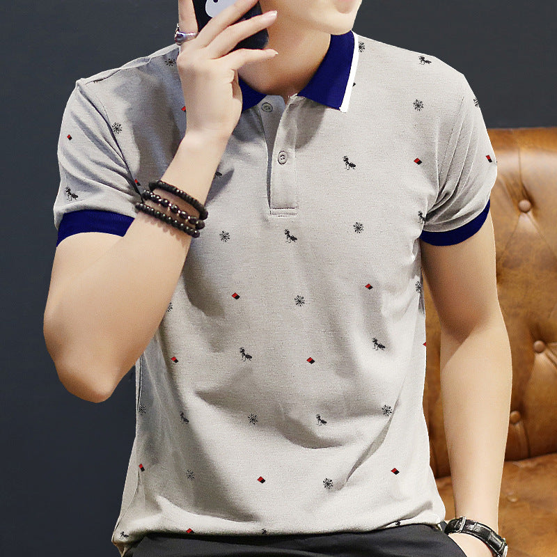 Men’s Fawn Print Polo Shirt | Slim Fit Casual Tee