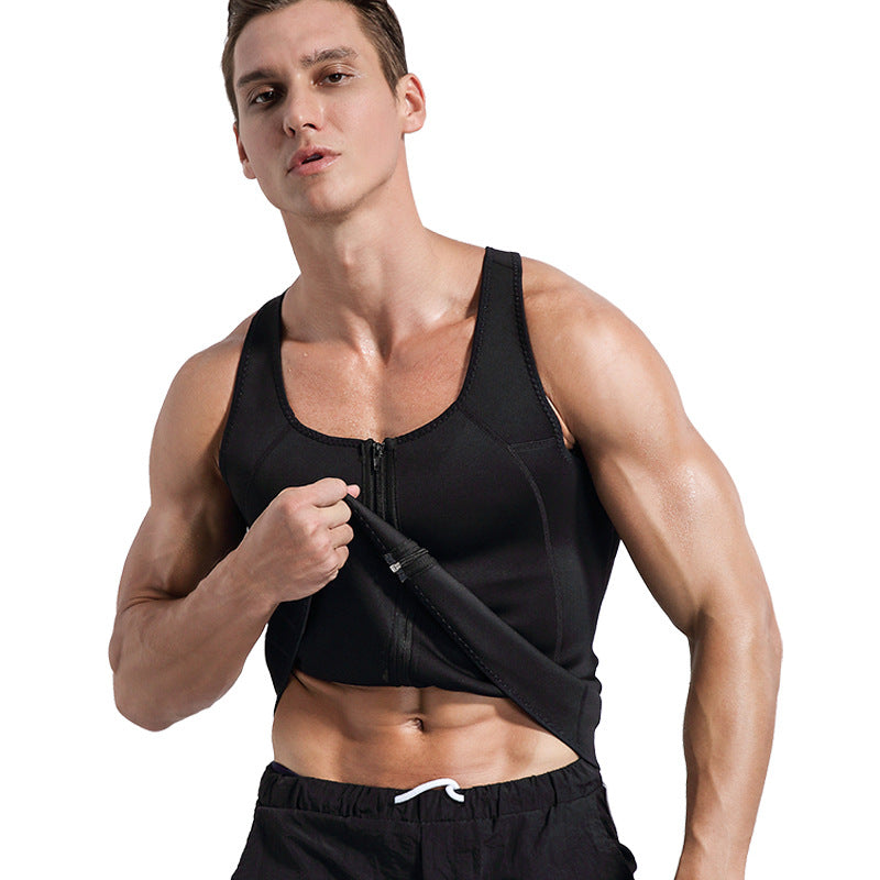 SCR Men’s Zipper Sauna Sweat Vest – Burn More