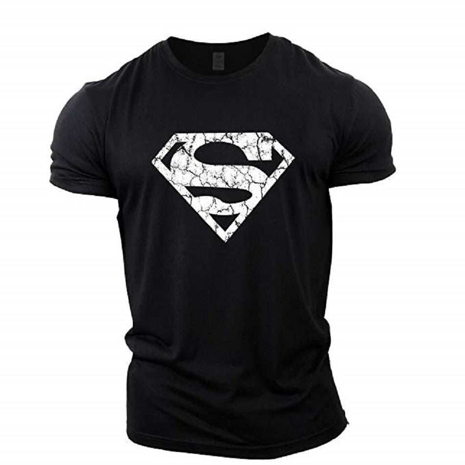 Retro Superman Sports Fitness T-Shirt for Men