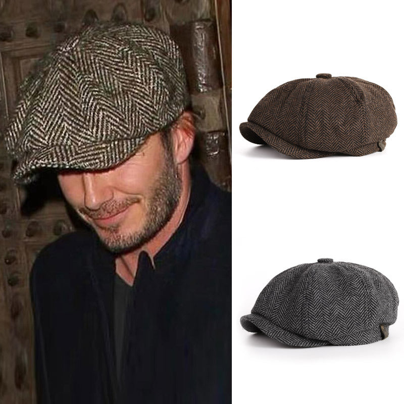 Men’s Vintage Wool Octagonal Beret – Classic British Style