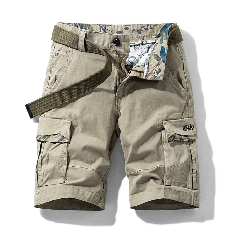 Japanese-Style Men's Utility Cargo Shorts with Multi-Pockets