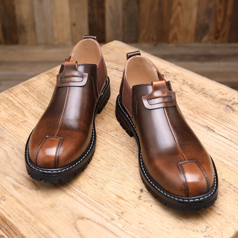 Men’s Low-Cut Leather Boots – British Style, Fashion Fit