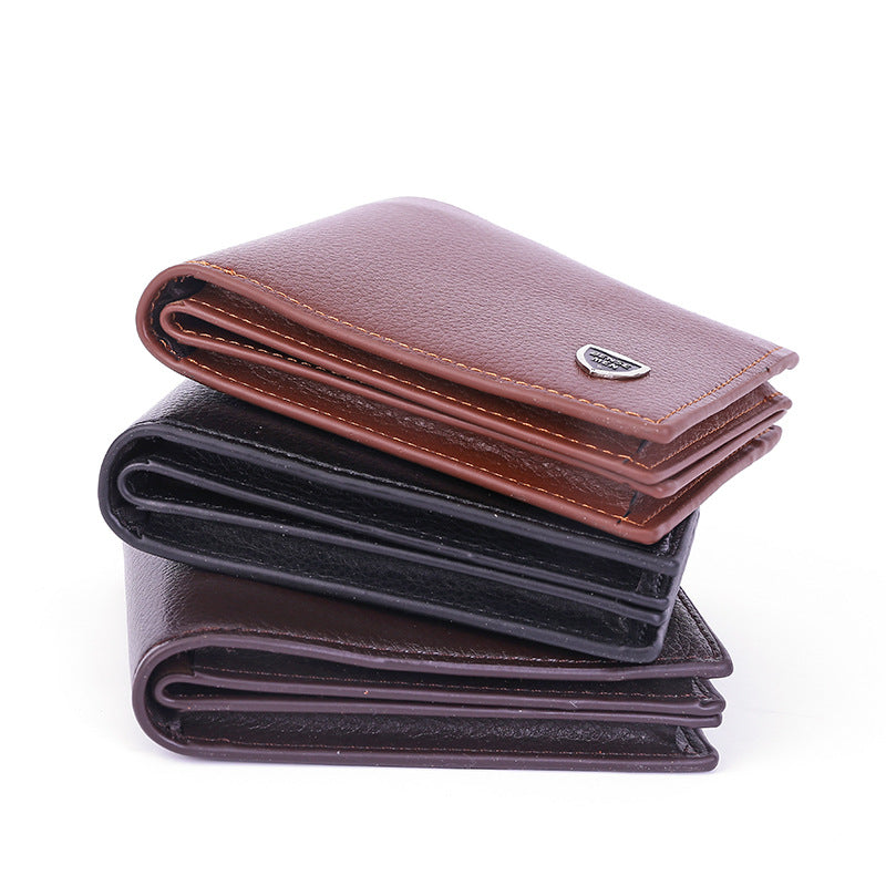 Men’s PU Short Fashion Wallet - Multi-Function Card Holder