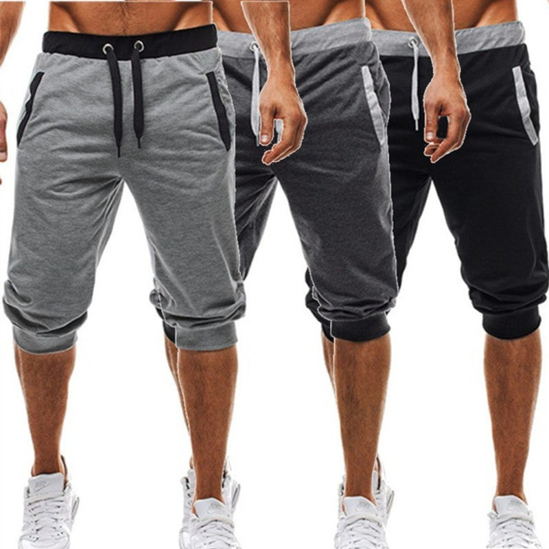 Trendy Slim-Fit Color‑Block Men's Jogging Shorts