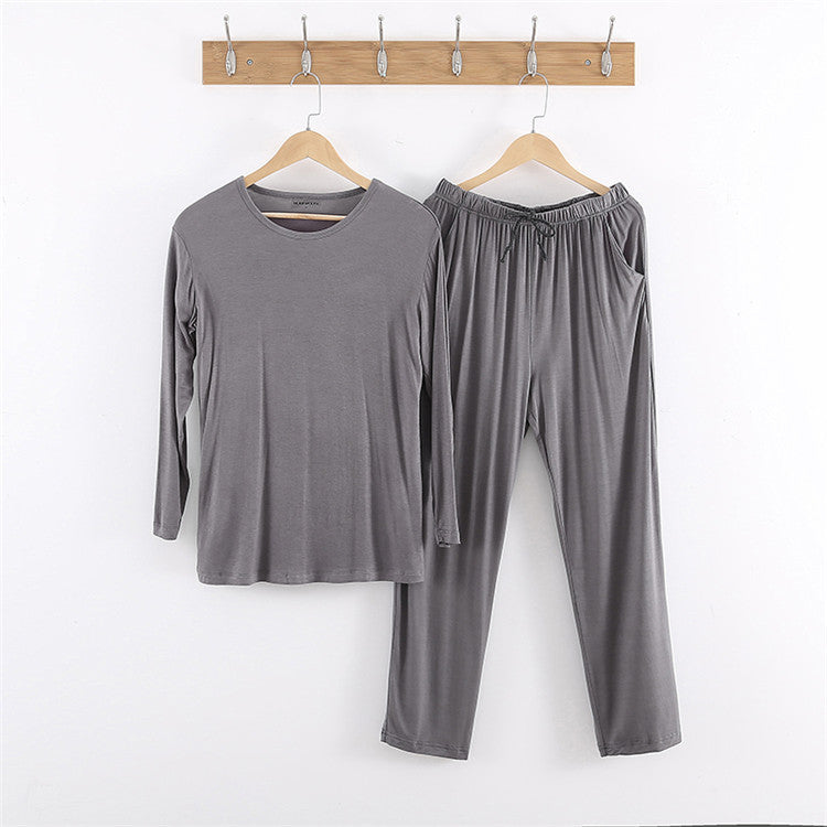 Modal Men’s Pajama Set – Long Sleeve & Trousers for Comfort