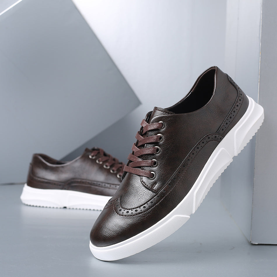 Men’s Lace-Up Brock Sneakers – Retro, Large Size, Stylish