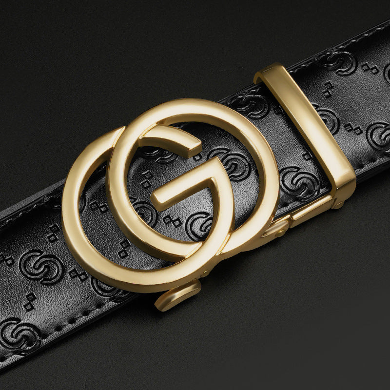 New Men’s Cowhide Leather Automatic Belt