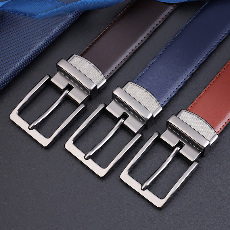 Double-Sided Men’s Genuine Leather Rotating Belt