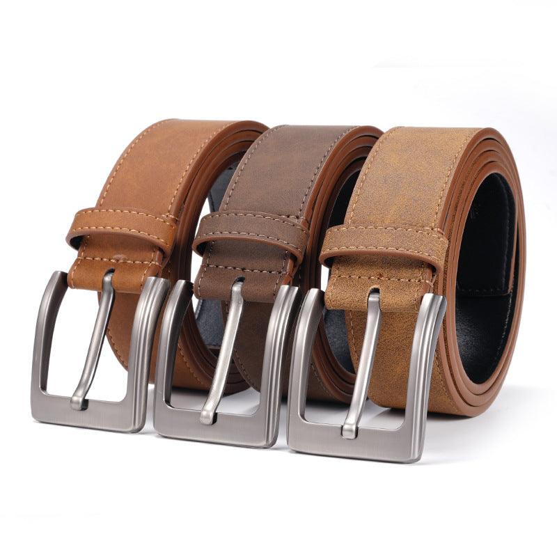 Vintage Men’s Genuine Leather Pin Buckle Belt