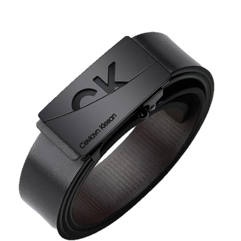 Men’s Toothless Automatic Cowhide Leather Belt
