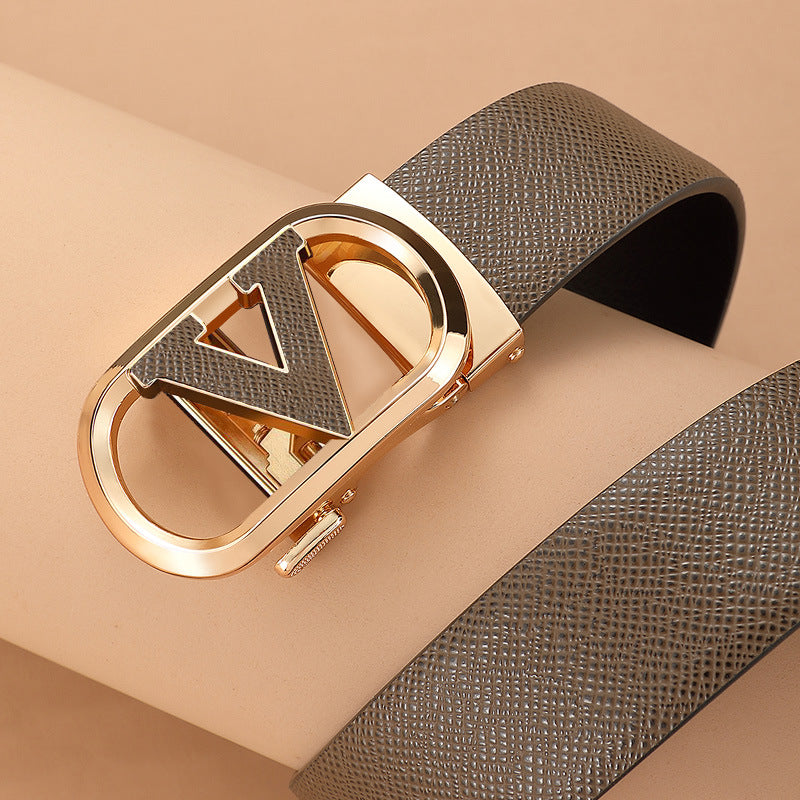 2023 Trendy Men’s Genuine Leather Automatic Belt
