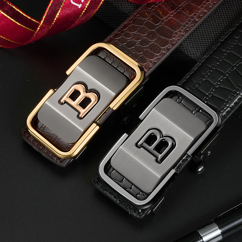 First-Layer Cowhide Men’s Automatic Leather Belt