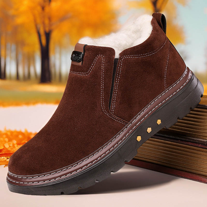 Men’s Winter Warm Cotton Shoes Non-Slip Plus Size
