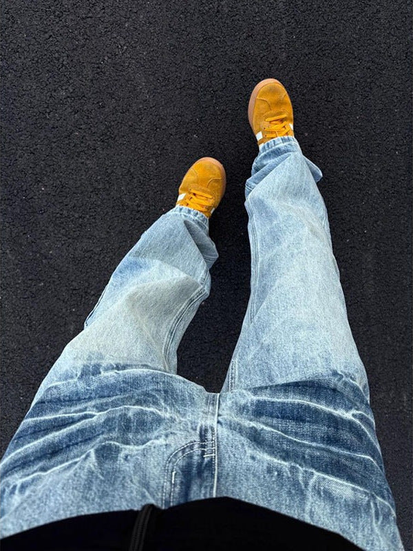 Lightning Crack Blue Jeans – Slim Bootcut Fit