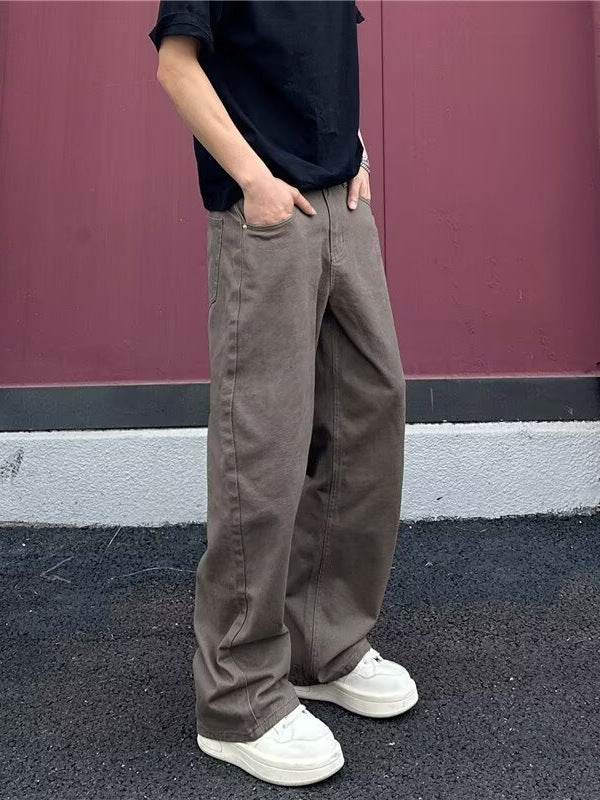 Coffee Brown Workwear Jeans – Loose Straight Fit