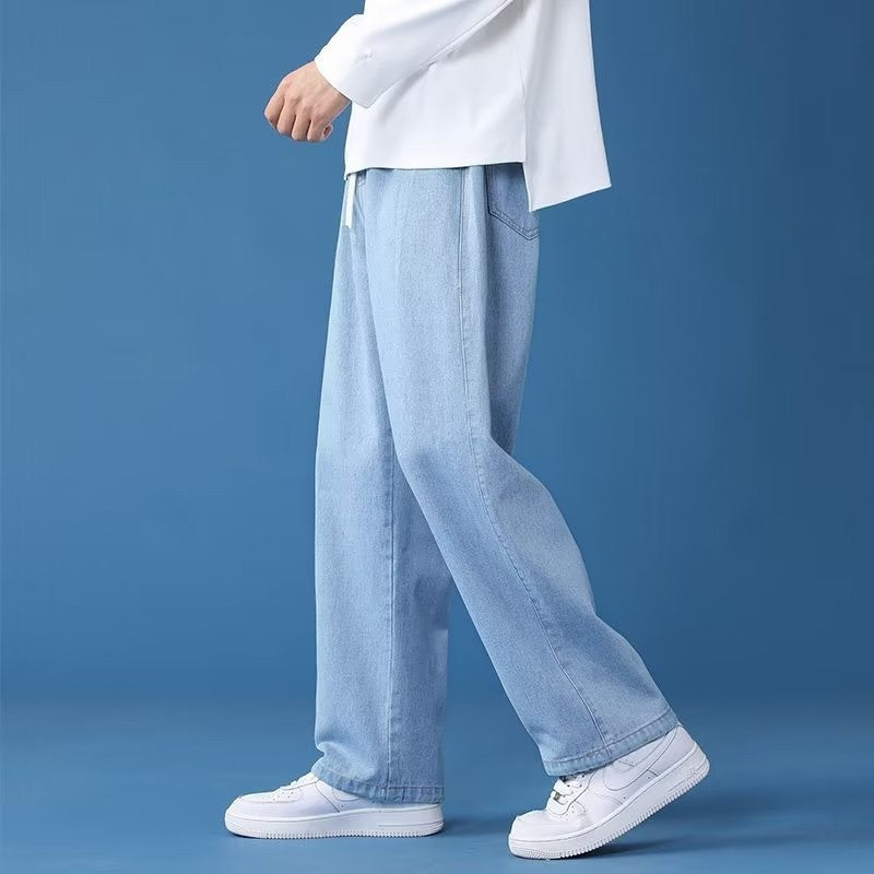 Hong Kong Style Wide-Leg Jeans – Loose Fit
