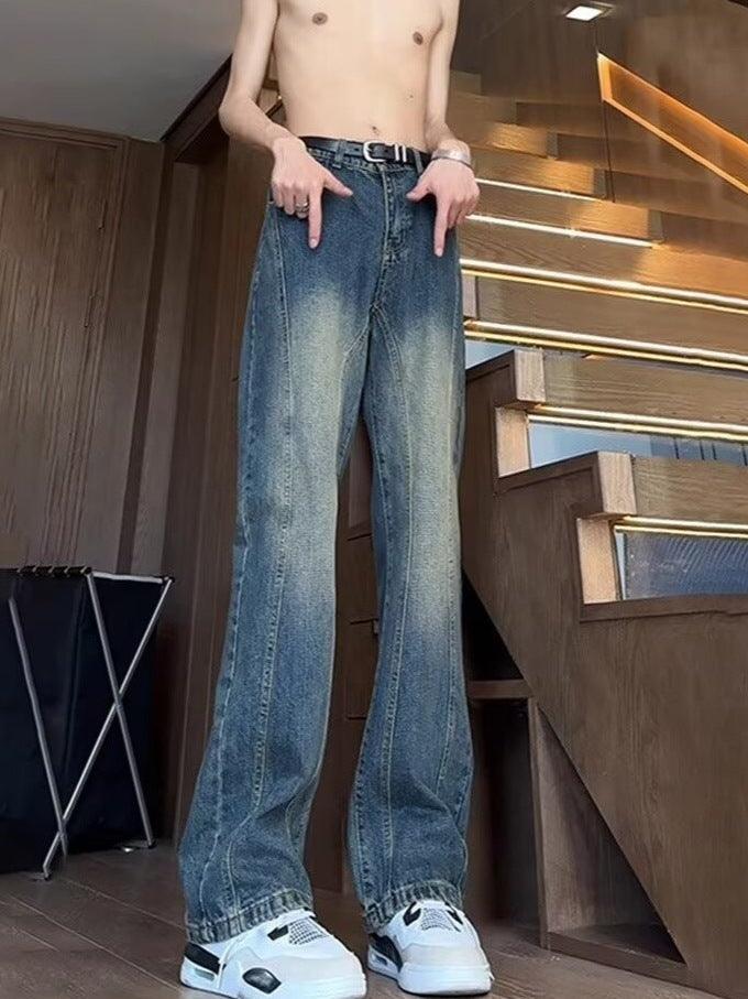 Retro Blue Cleanfit Jeans – Slim Straight Style