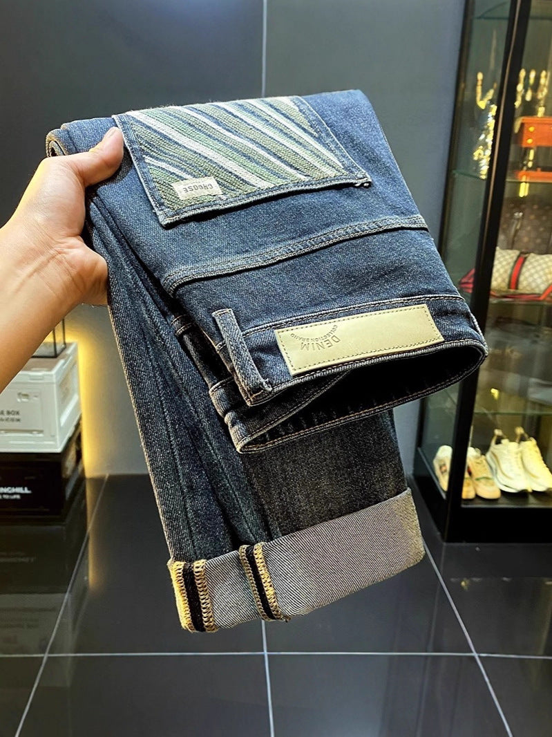 Embroidered Slim Jeans – Stretch Straight Fit