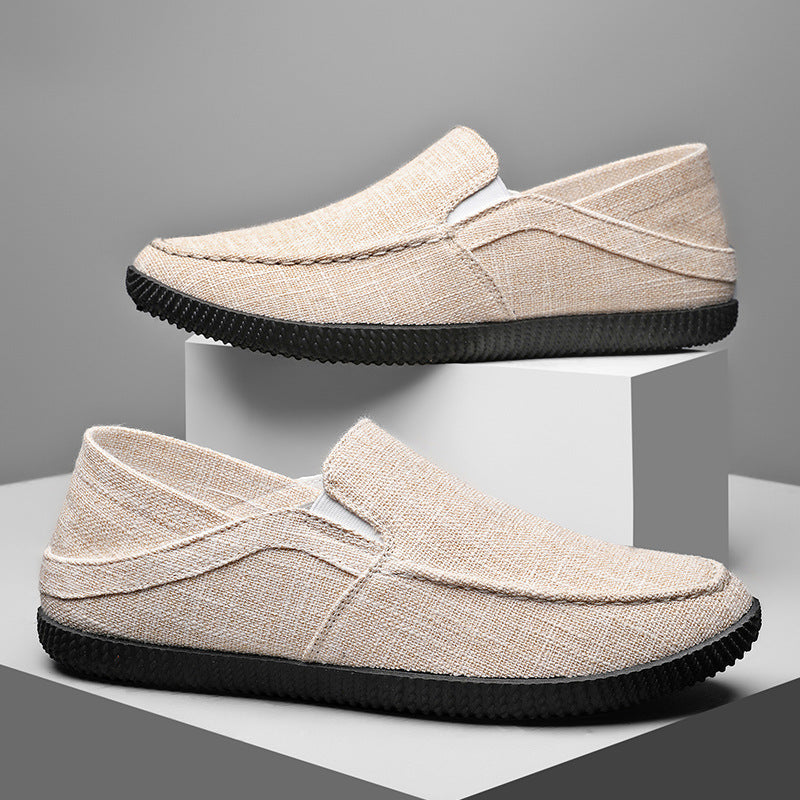 Men’s Summer Linen Canvas Slip-On Loafers