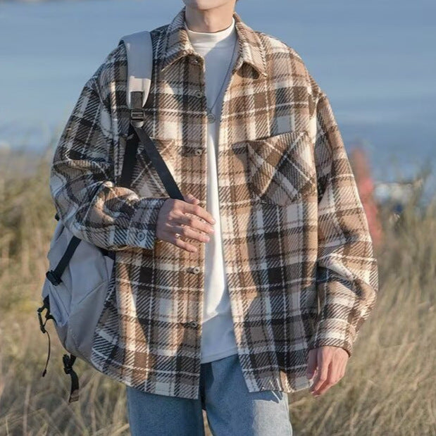 Men’s Wool Plaid Lapel Shirt Jacket – Cityboy Style