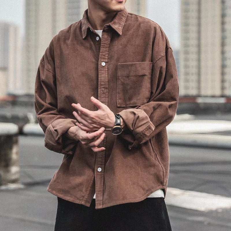 Men’s Vintage Corduroy Shirt – Japanese Style Jacket
