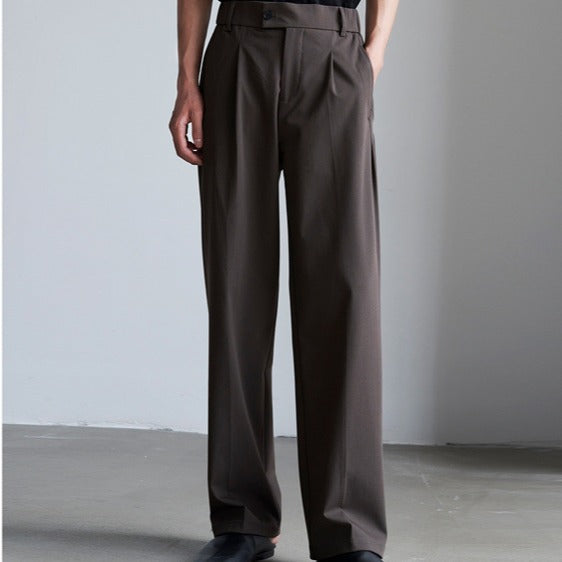 Men’s Wide-Leg Suit Pants – Hong Kong Style Draping