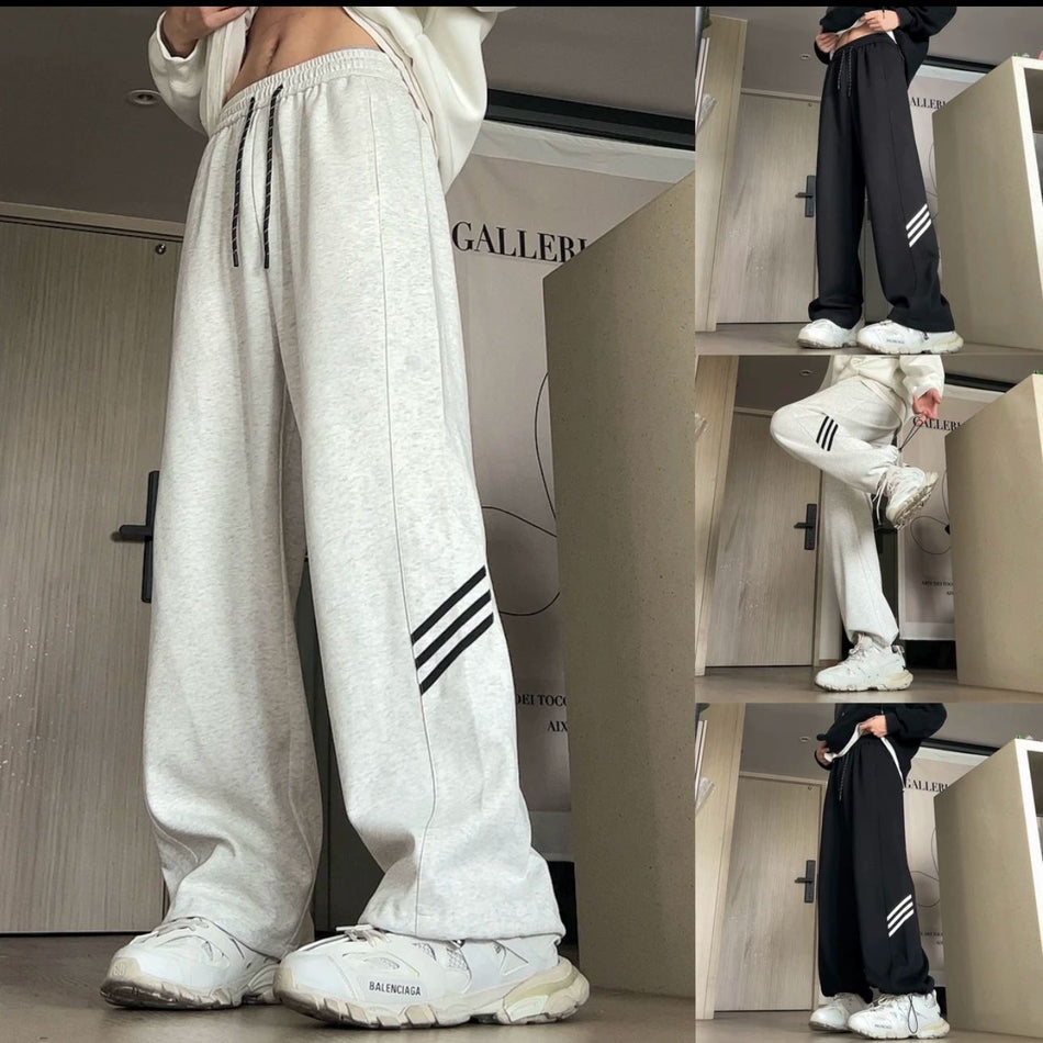 Men’s Striped Jogger Pants – Heavyweight Casual Drawstring Pants