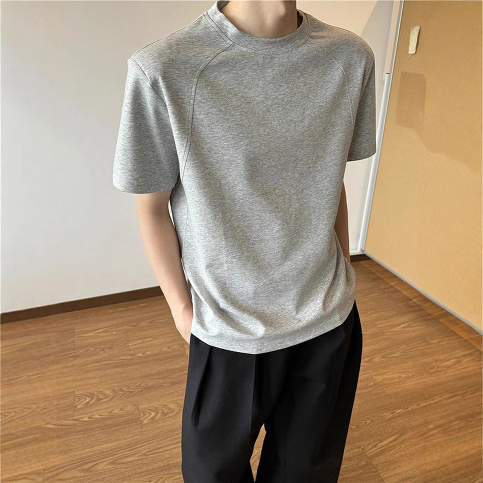 Cleanfit Gray Boxy Shoulder Summer T-Shirt