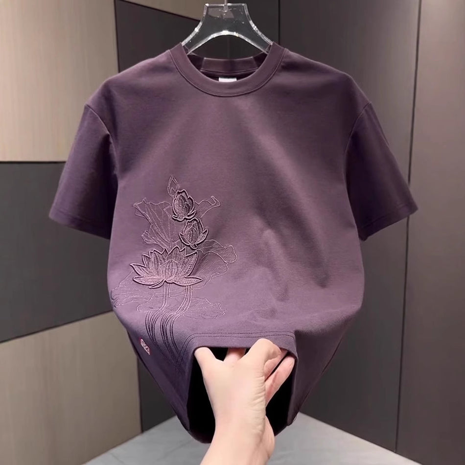 Embroidered National Style Loose Summer T-Shirt