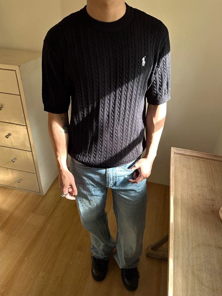 Old Money Style Knitted Round Neck Summer T-Shirt