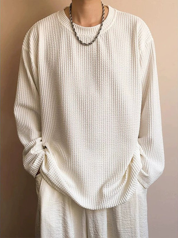 Cleanfit Solid Draped Long Sleeve Casual T-Shirt