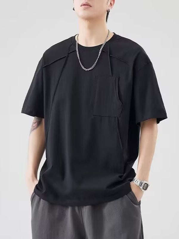 Pocket Splicing Loose Casual Summer T-Shirt