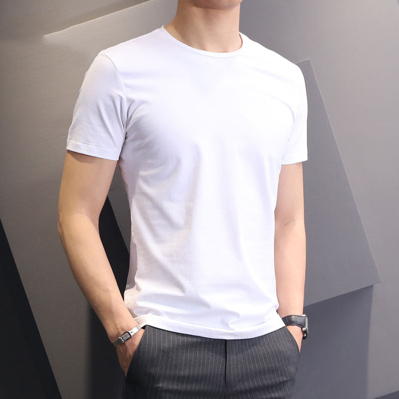 Slim Fit Black White Summer Base T-Shirt