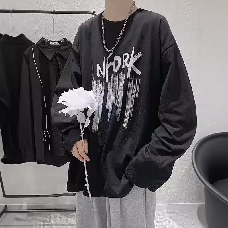 Teenager Printed Loose Long Sleeve Casual T-Shirt