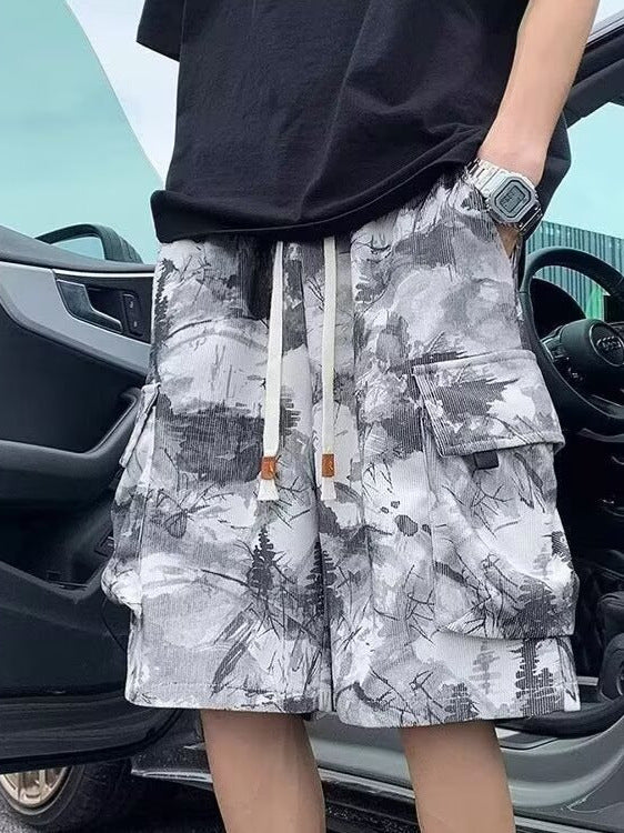 Men’s Tie-Dye Cargo Casual Shorts