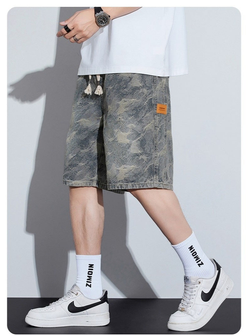 Men’s Camouflage Denim Loose Summer Shorts