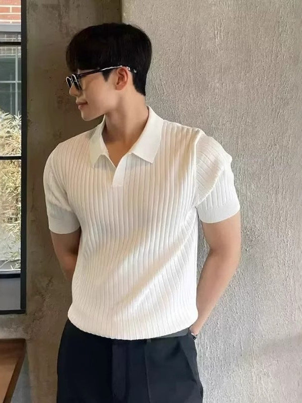 Men’s Korean Style Slim Fit Polo T-Shirt 2025
