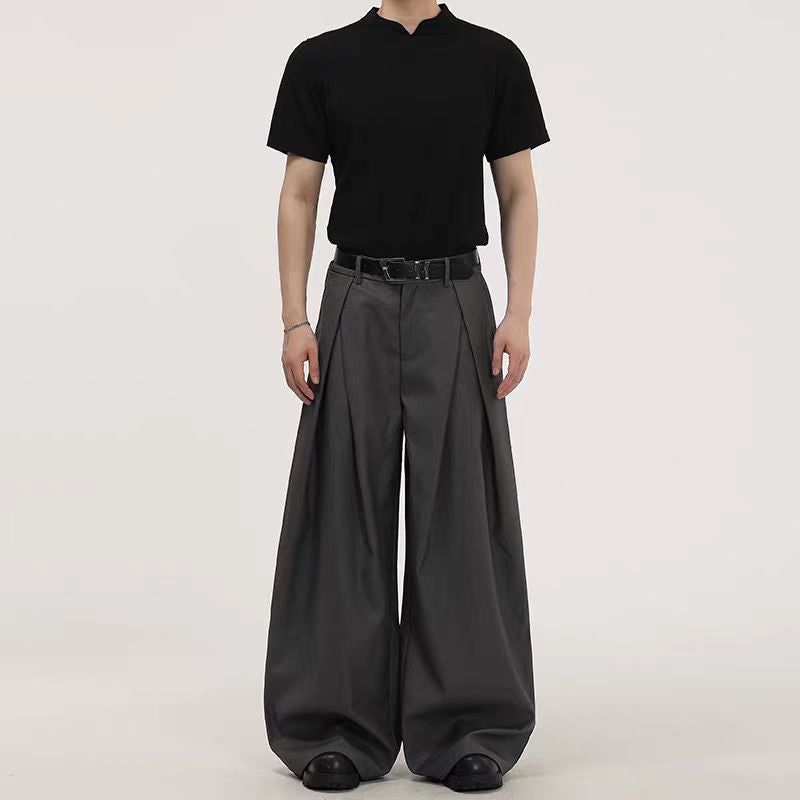 Heavyweight Retro Wide-Leg Pleated Pants