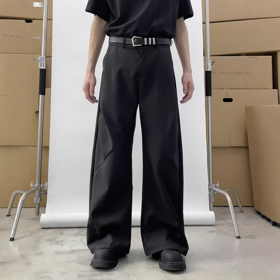 Men’s Korean Loose Ice Silk Wide-Leg Pants