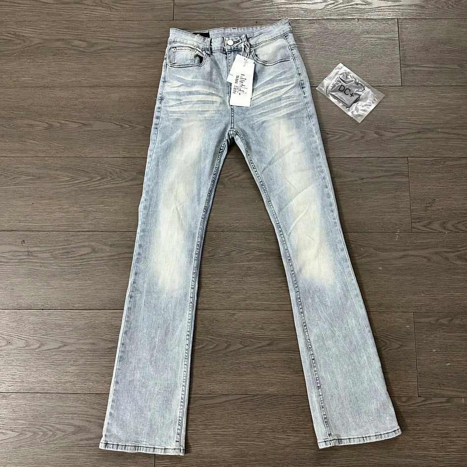 Men’s Bamboo Pattern Skinny Stretch Jeans