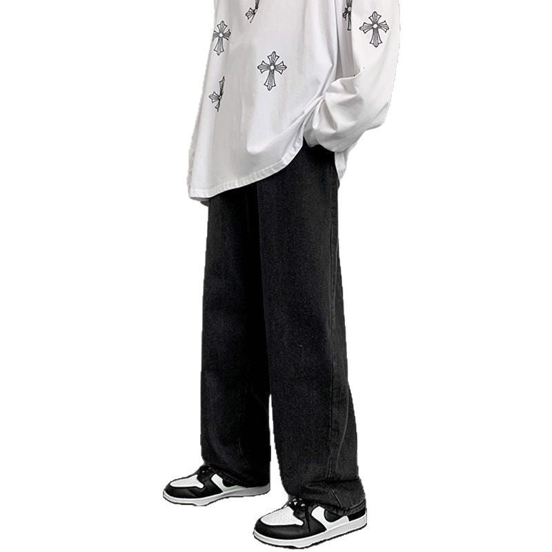 Men’s Vintage Hong Kong Style Wide-Leg Jeans