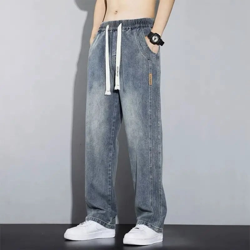 Men’s Retro Loose Straight Wide-Leg Jeans
