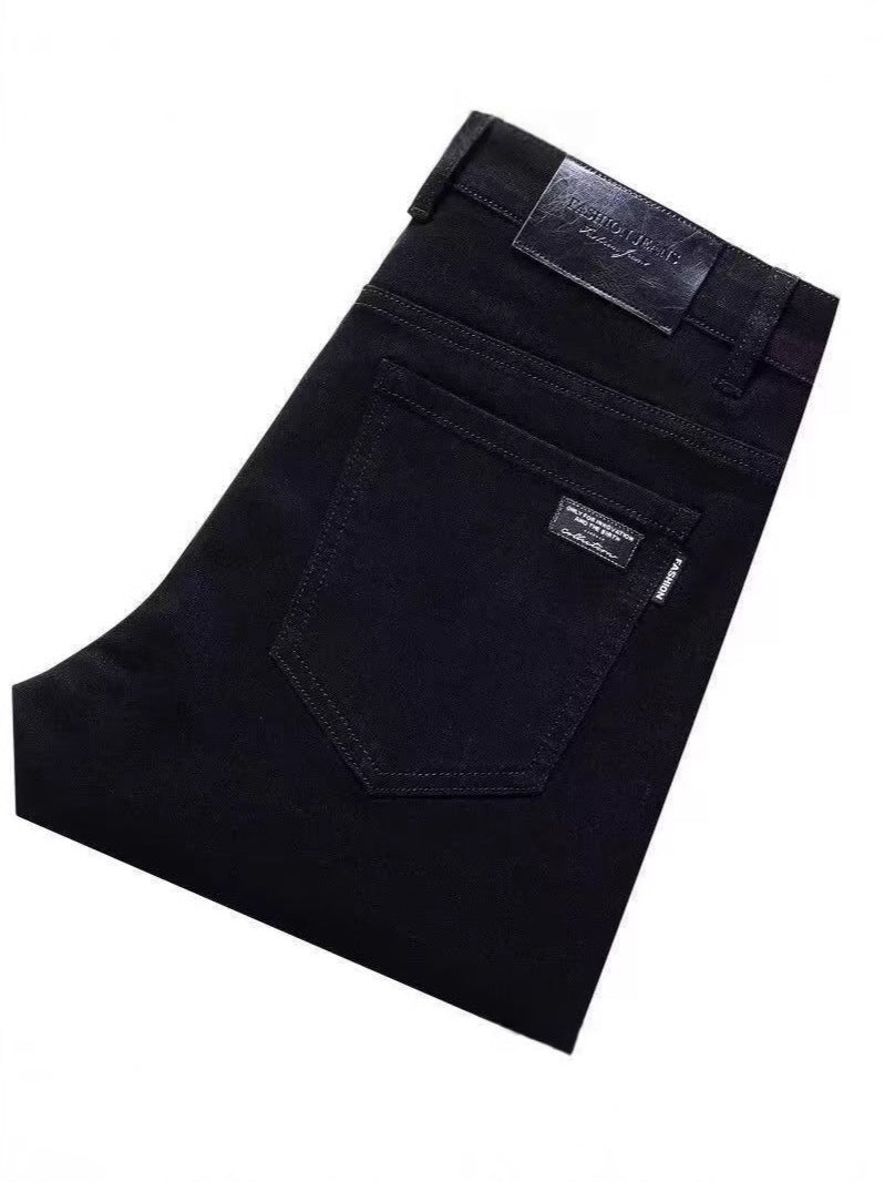 Men’s Gray Slim Fit Business Casual Jeans