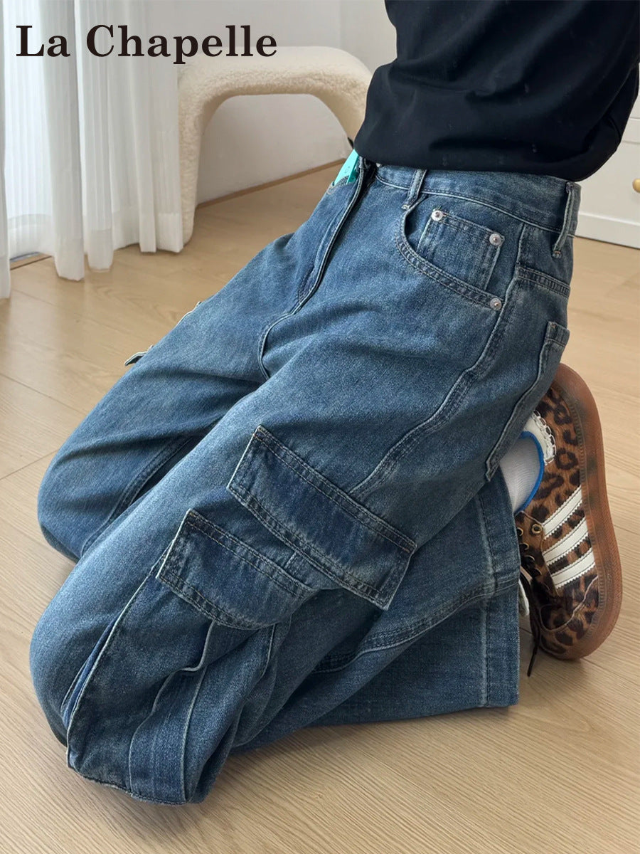 Men’s Japanese Retro Washed Harem Cargo Jeans