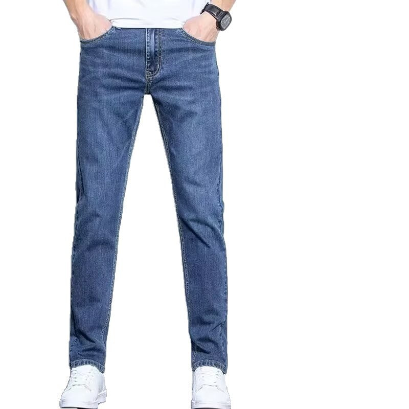 Men’s Ice Silk Light Blue Summer Jeans