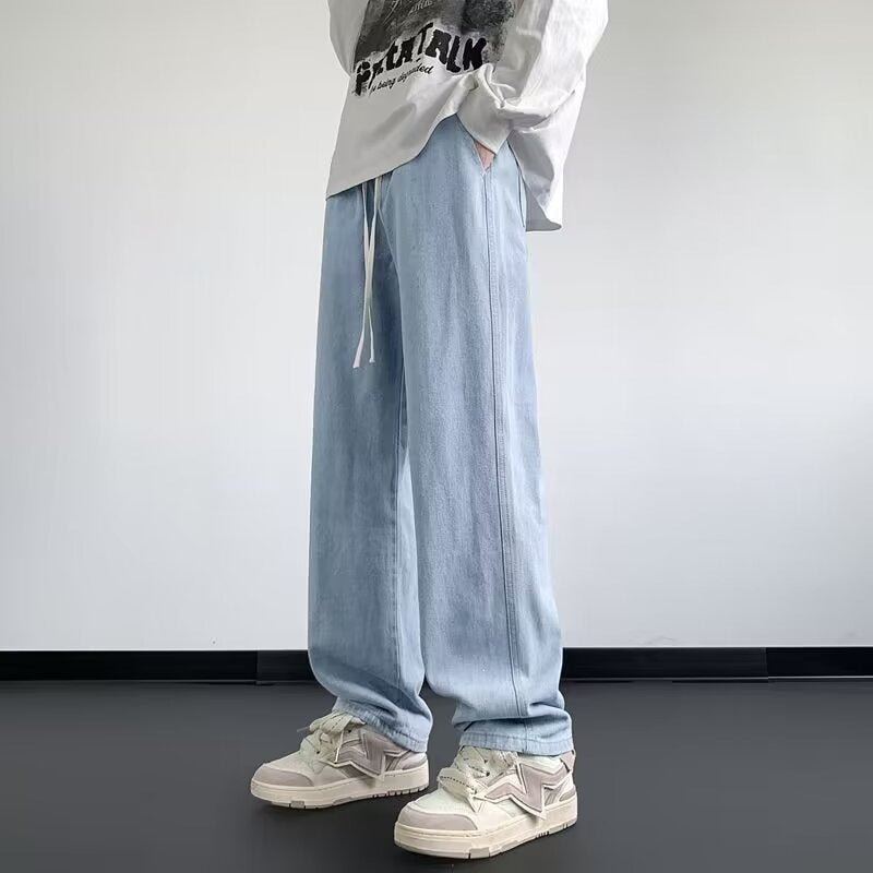 Men’s American Retro Wide-Leg Casual Jeans