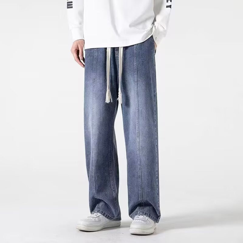 Men’s Elastic Waist Loose Summer Jeans