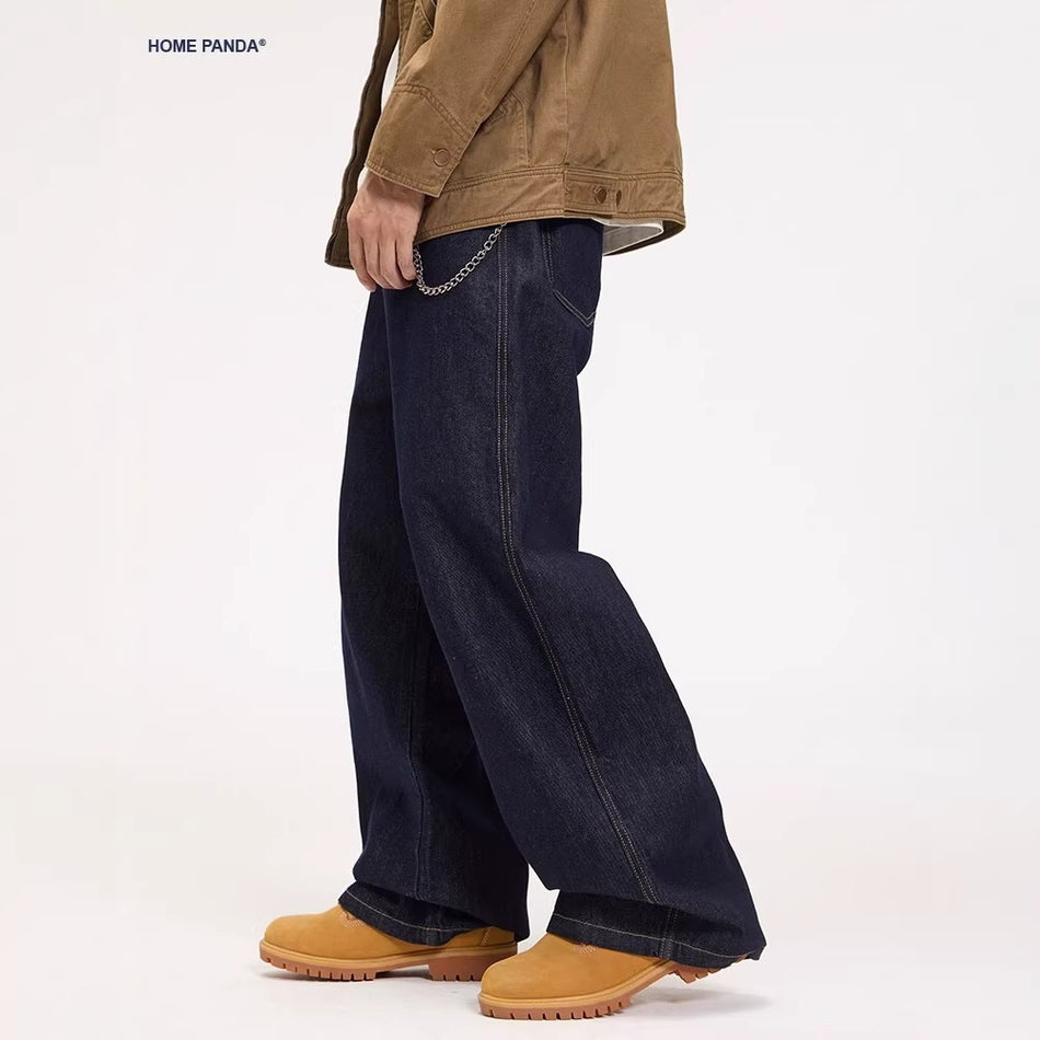 Men’s Basic Wide-Leg Primary Color Jeans